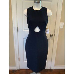 Elizabeth and James Navy Blue Sleeveless Sheath Dress W/ Cut-Outs, Size 6 (US)